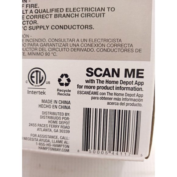 Hampton Bay Flush Mount 1-Light 5.1'' By  7.2 - Picture 5 of 9